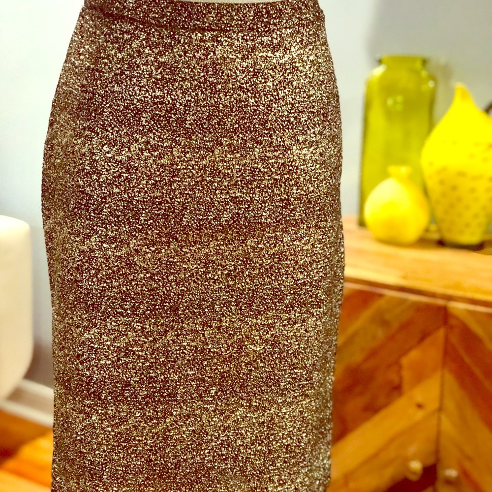 Gold  and black bodycon skirt